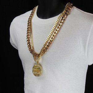 NEW Mens 14K Gold Last Supper Pendant 30" Necklace